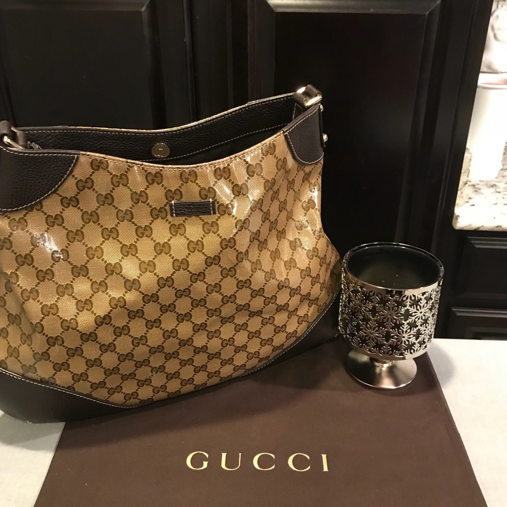 Gucci Crystal GG Guccissima Hobo Purse